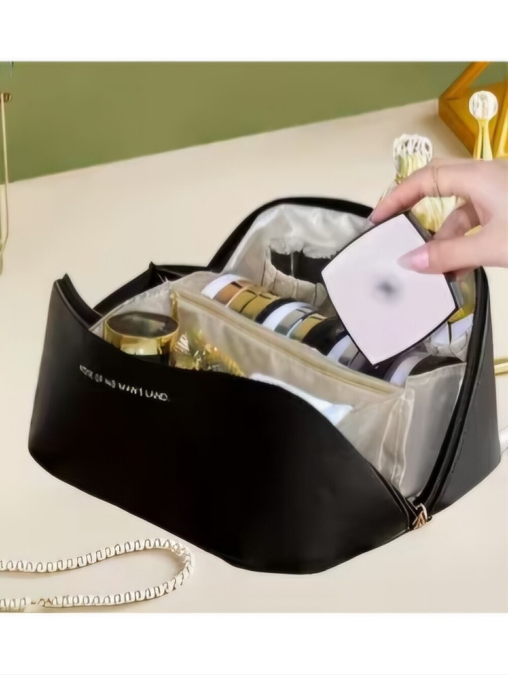 Black Travel Cosmetic Organizer Bag